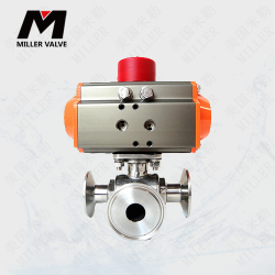 進(jìn)口氣動三通衛(wèi)生球閥