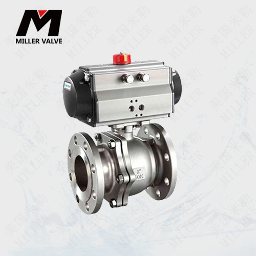 進口氣動三片式法蘭球閥