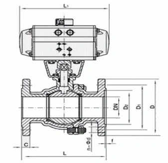 進(jìn)口氣動球閥尺寸